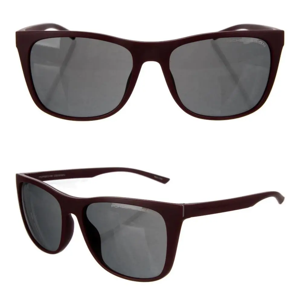 Design - P`8648-D Burgundy Rectangle Unisex Sunglasses 56-17-145 by Porsche
