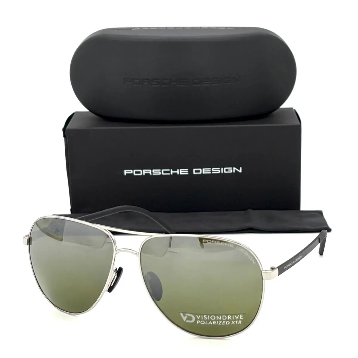 Design P8651 427 Palladium / Green Polarized 63mm Sunglasses by Porsche