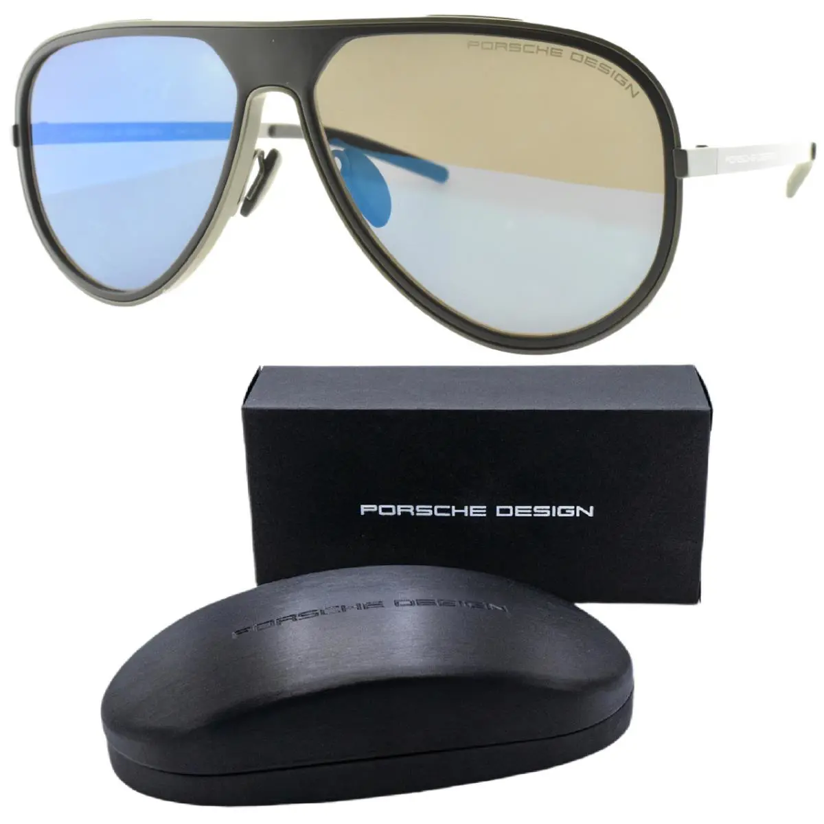 Porsche P8684 A 62-13-145 Black Aviator Full Rim Mens Sunglasses