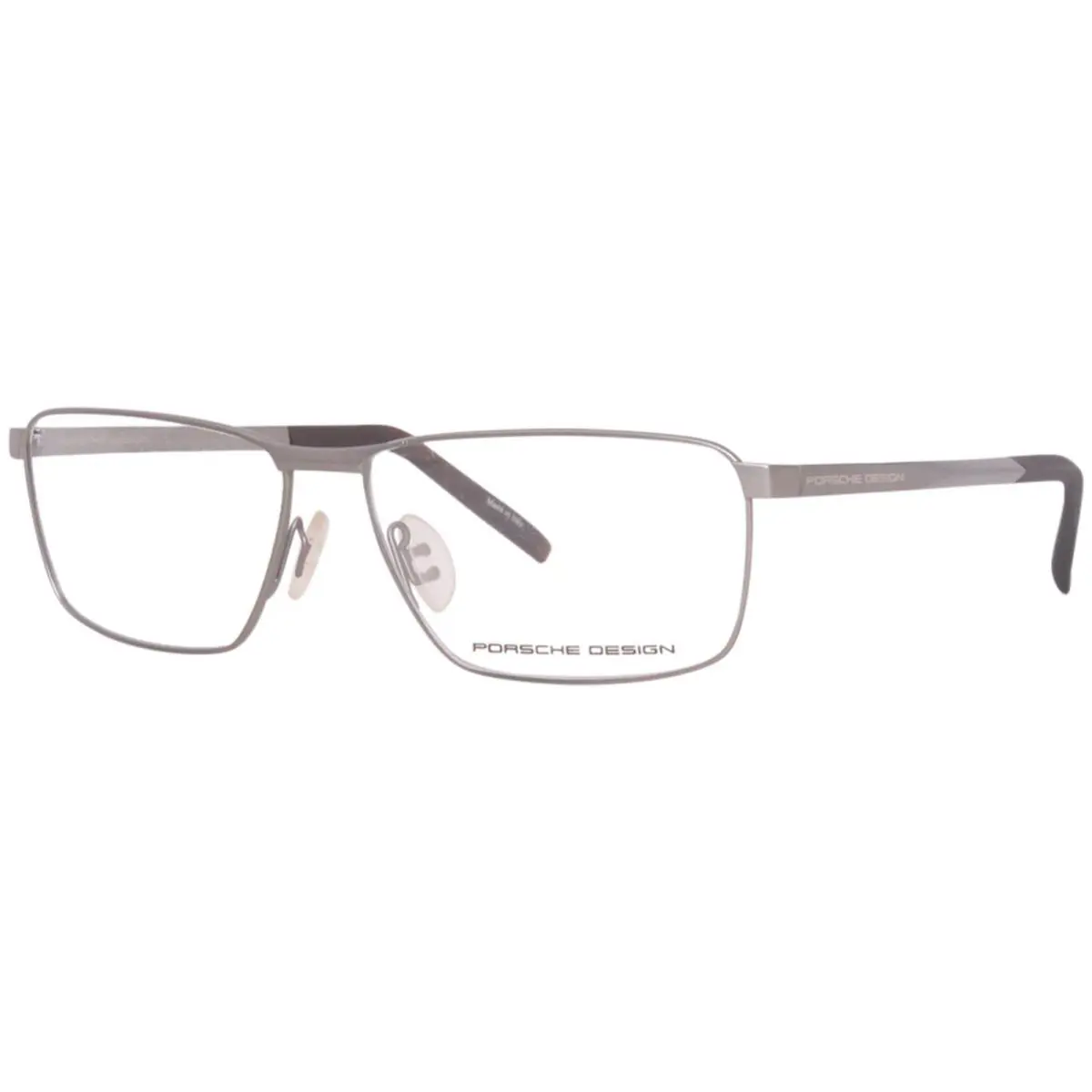Porsche Design P8302-C Eyeglasses Men`s Silver Full Rim Rectangle Shape 58mm