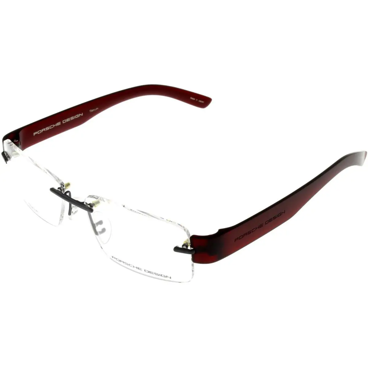 Porsche Design Eyewear Frames Titanium Burgundy Unisex P8206 D 53 Rimless