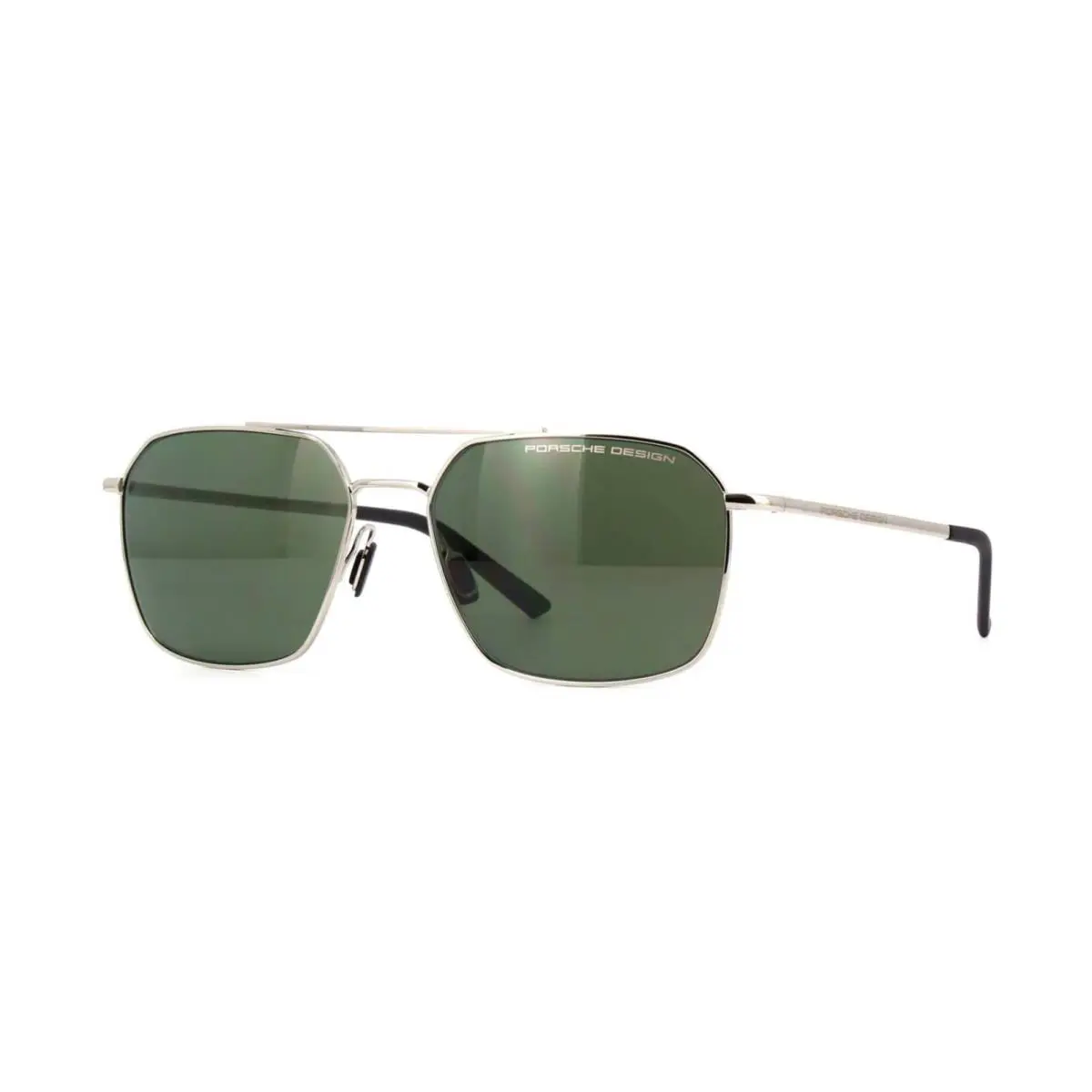 Porsche Design P8970 Shiny Silver/green C611 Sunglasses - Frame: Shiny Silver, Lens: Green