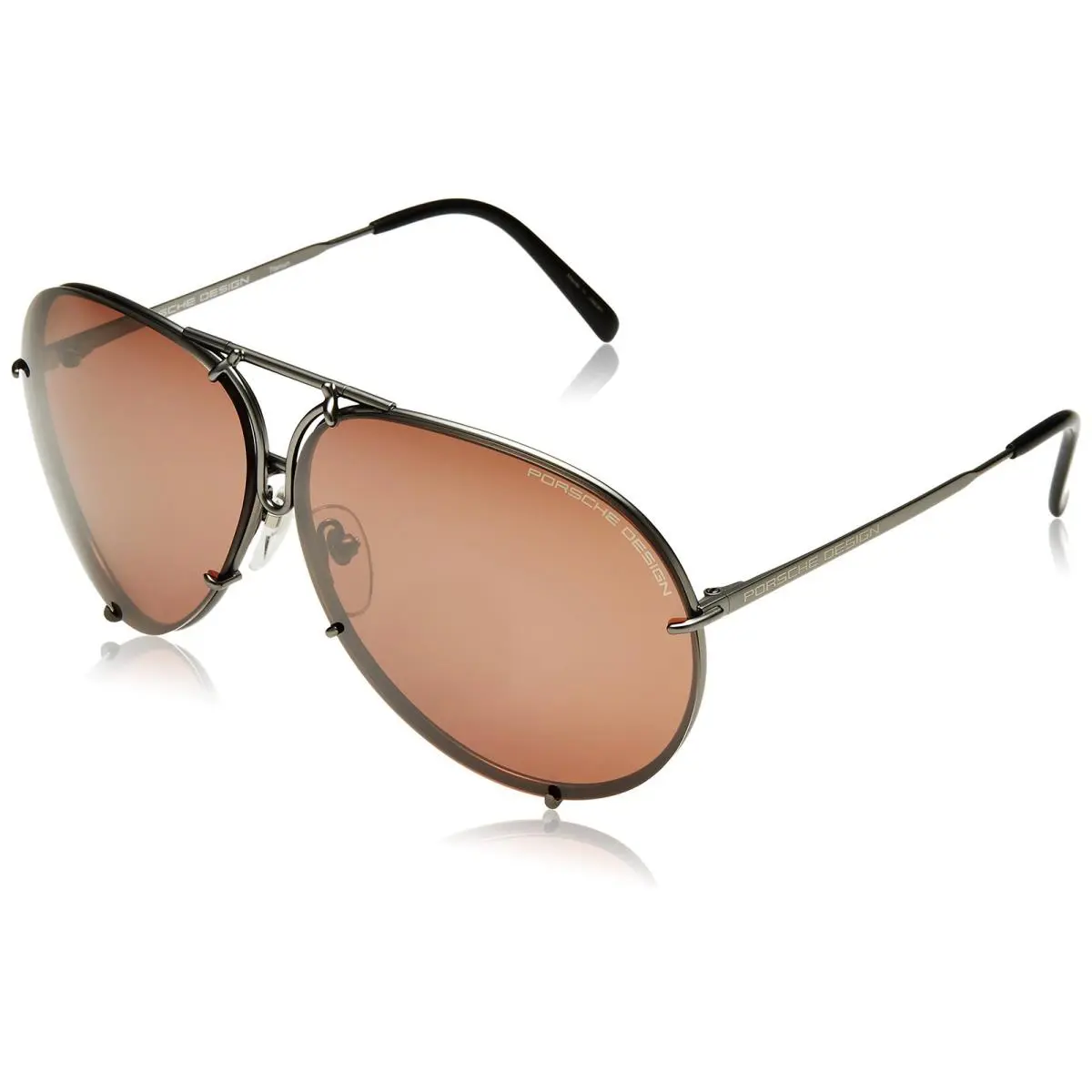 Porsche Design Sunglasses P8478 C 69mm Gunmetal / Brown Mirror + Dark Grey Lens - Frame: Gunmetal, Lens: Brown mirror + Dark Grey