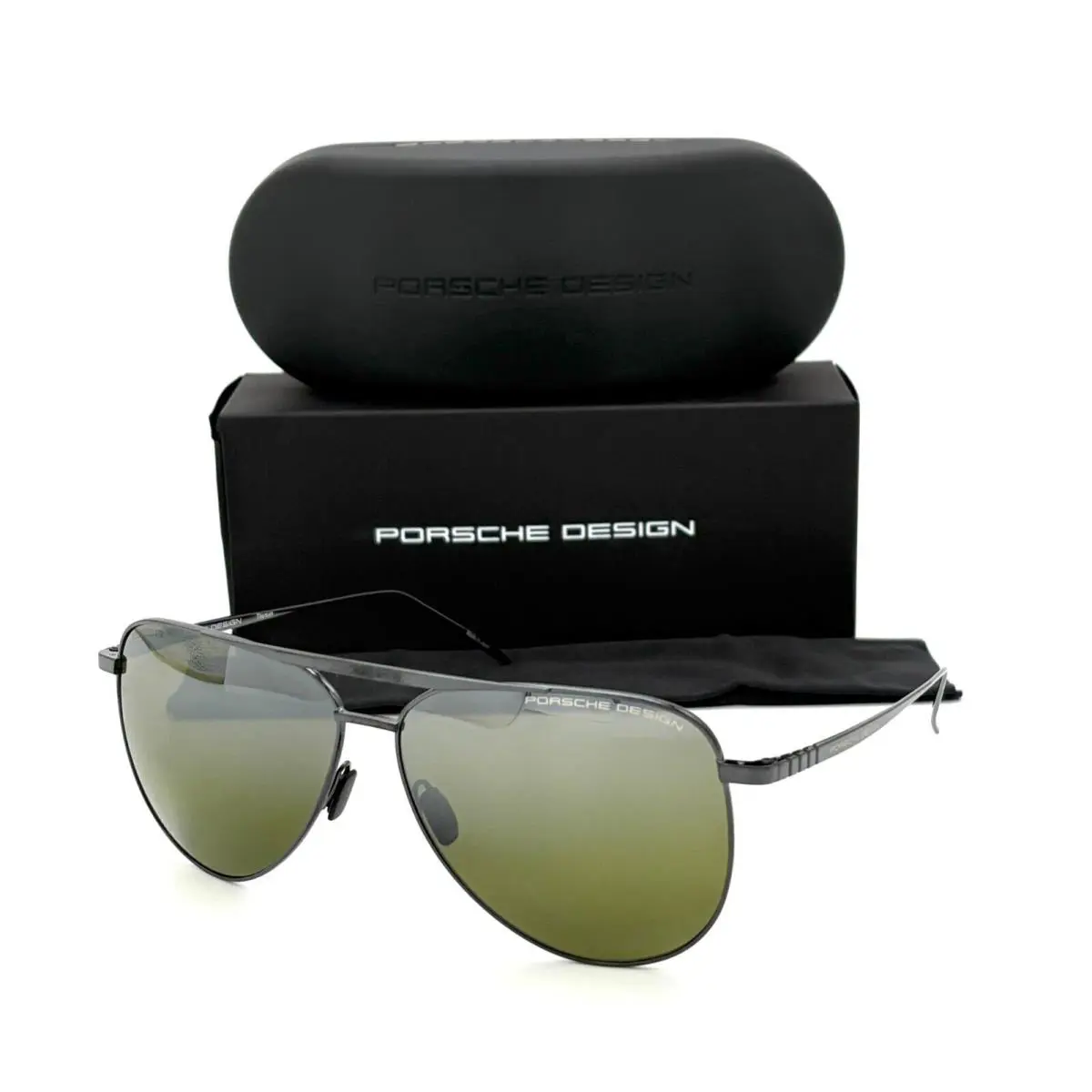 Porsche Design P8929 427 Black / Green Mirror 63mm Sunglasses