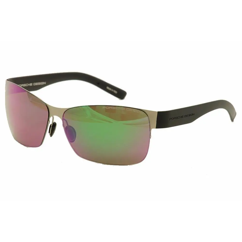 Porsche Design Womens P8582 P`8582 D Silver/mirrored Green Sport Sunglasses 64mm