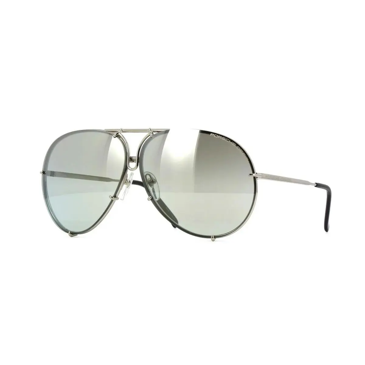 Porsche Design P8478 Titanium/grey Silver Mirror + Green Lenses B Sunglasses - Frame: Titanium, Lens: Grey Silver Mirror + Green Lenses