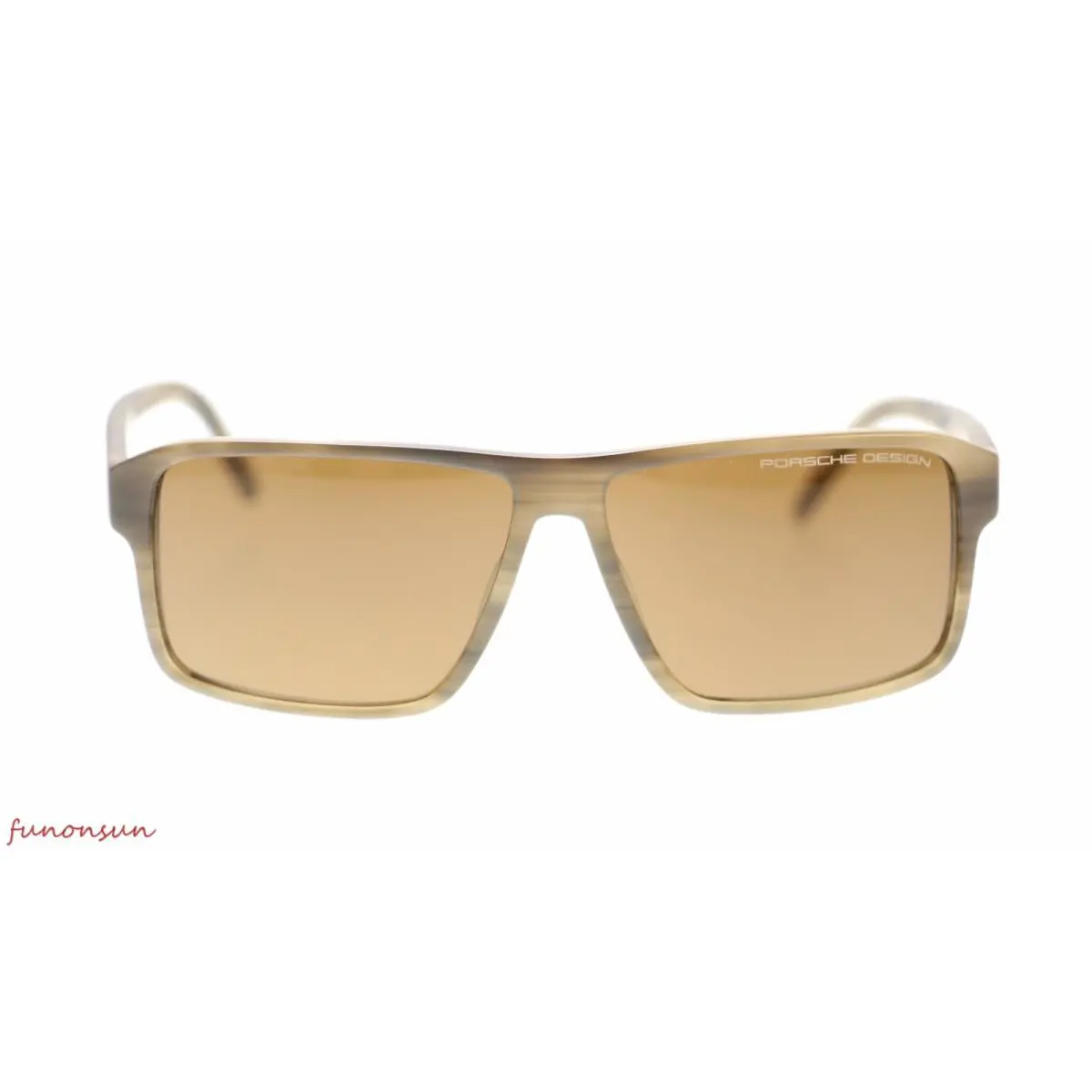 Design Men`s Sunglasses P8634 D Olive Structured Lens Brown 57mm by Porsche