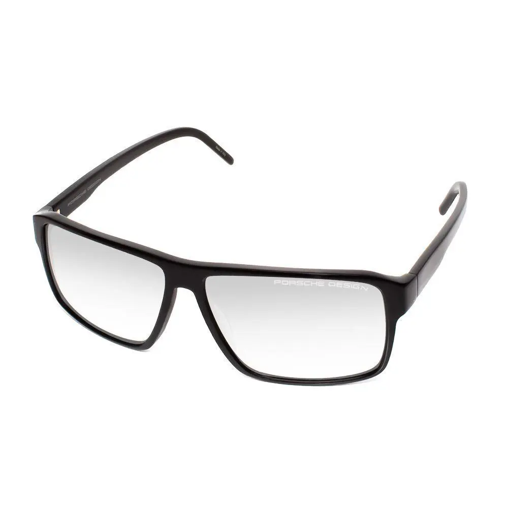 Design P8634-A-57 mm Unisex Square Sunglasses Gloss Black/silver Mirror by Porsche