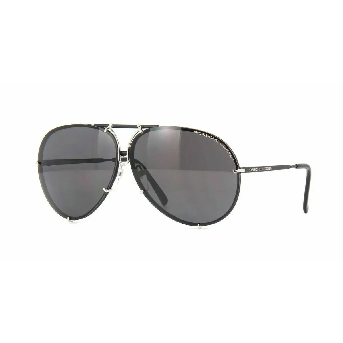 Design 8478J Sunglasses Black Silver Mirrored Polarized Lens 66mm by Porsche