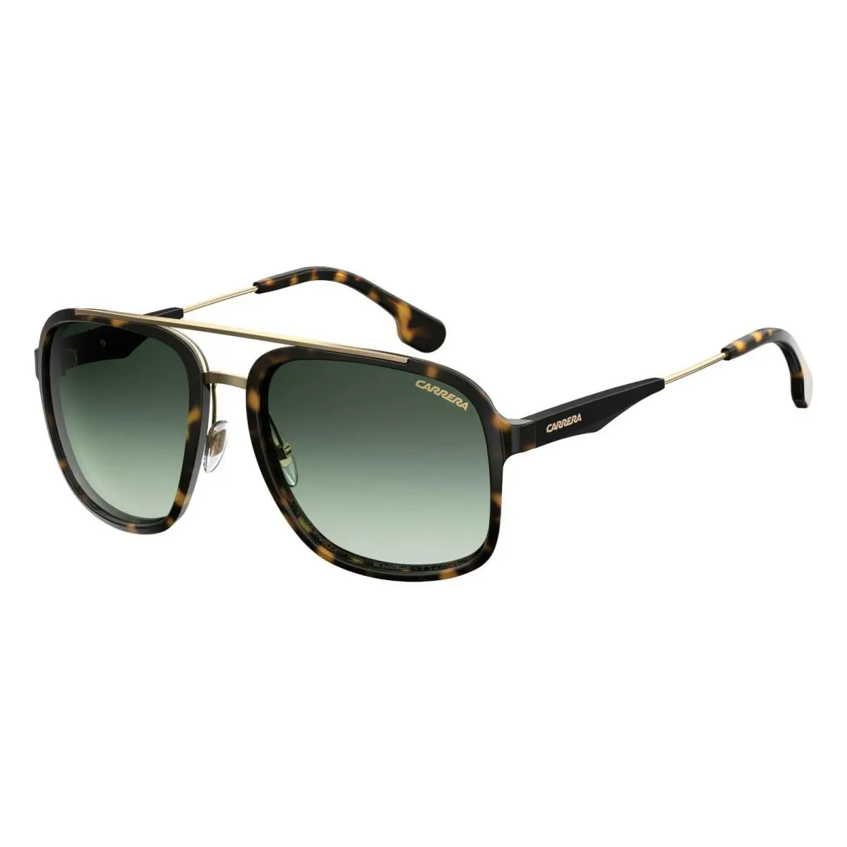 Carrera 133 S 02IK 9K Havana Gold Gray Green Lens Sunglasses 57mm