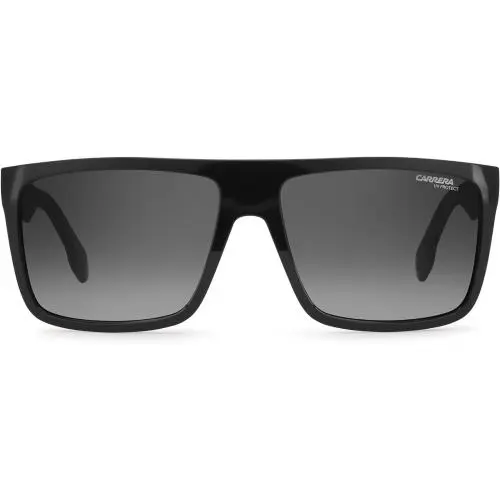 Carrera Ca5039/S Rectangular Sunglasses - Black/Dark Gray Gradient, Frame: Black, Lens: Gray