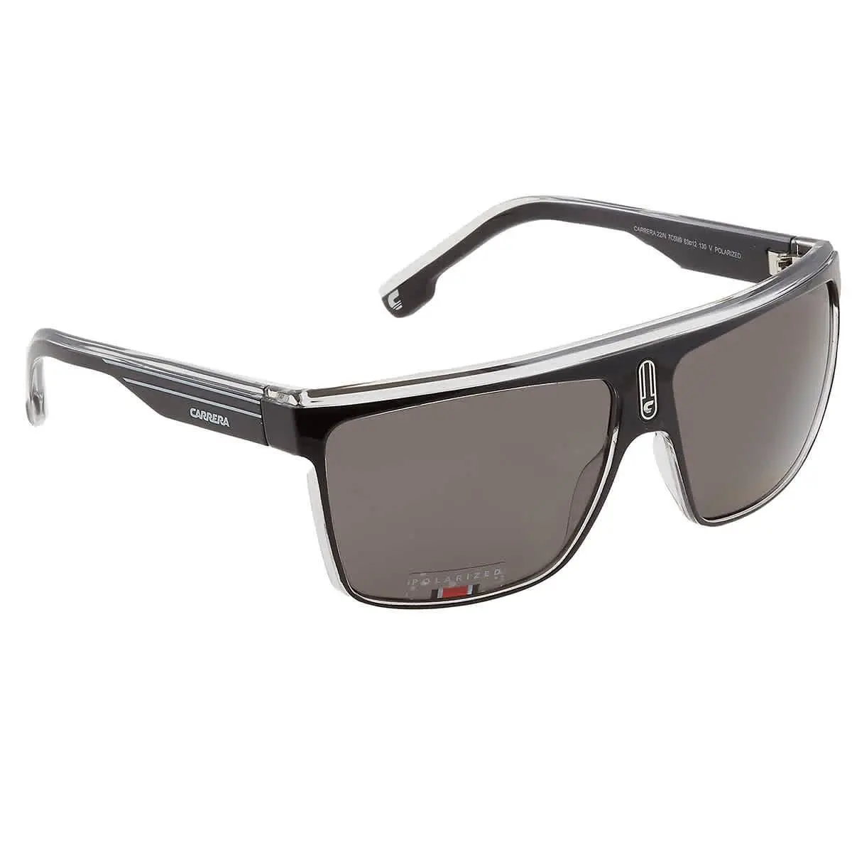 Carrera Polarized Grey Browline Men`s Sunglasses Carrera 22/N 07C5/M9 63 - Multi, Frame: Black, Lens: Gray