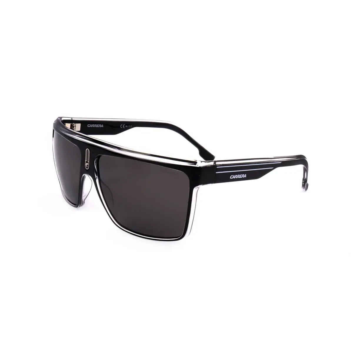 Carrera Men`s 63 mm Black Crystal Sunglasses CARRERA22-N-7C5-63 - Frame: Black, Lens: Gray, Other Frame: Black Crystal
