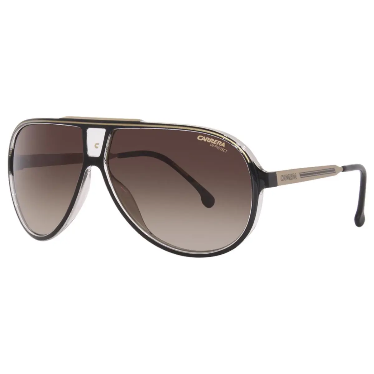 Carrera 1050/S 2M2HA Sunglasses Men`s Black/gold/brown Gradient Lens Pilot 63mm