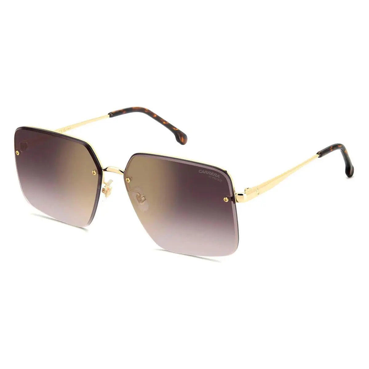 Carrera 3044/S Sunglasses Female Gold Brown Havana 61mm - Frame: Gold Brown Havana, Lens: Gold Mirrored on Burgundy Shaded