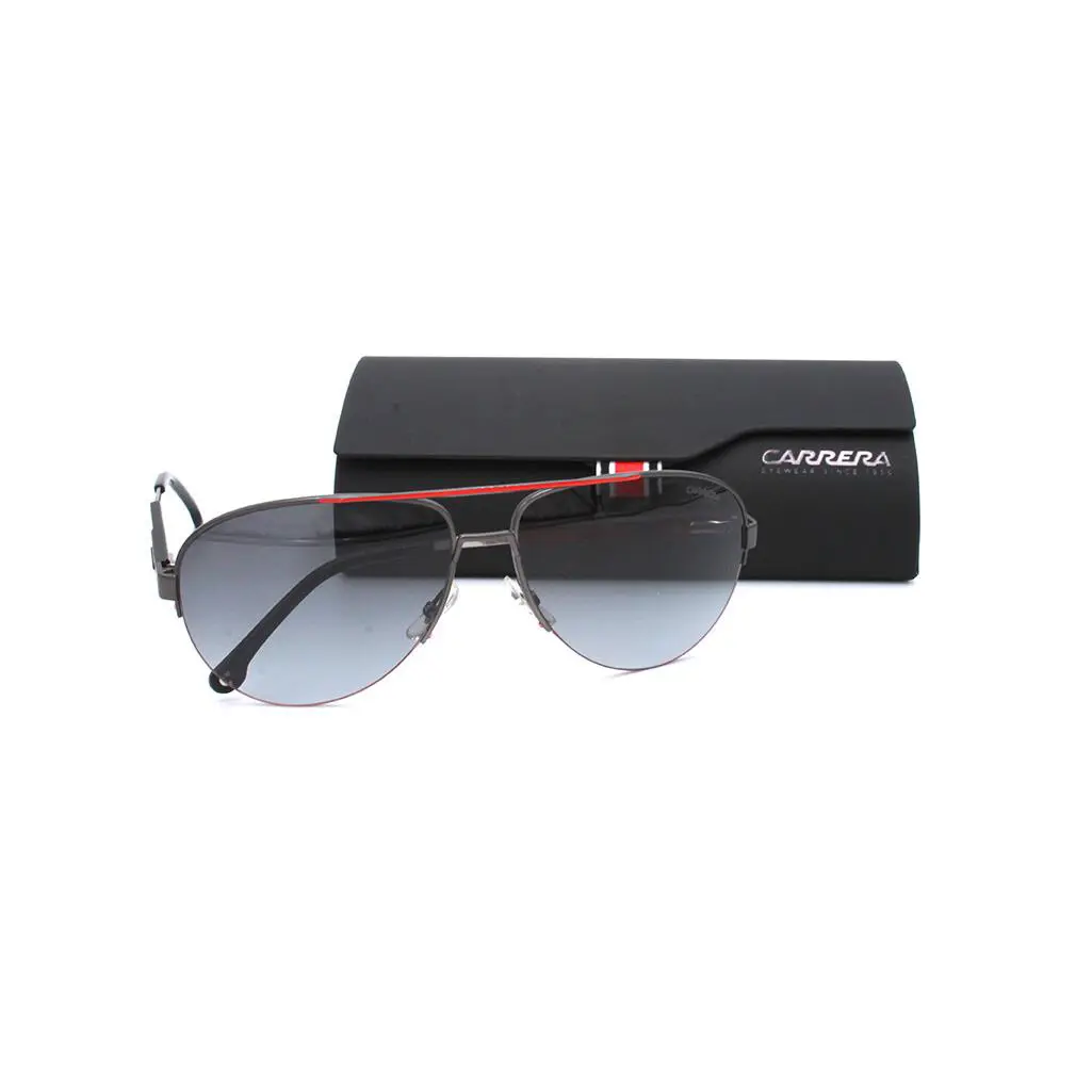 Carrera CA8030S 0SVK 9O Matte Ruthenium Aviator Sunglasses Gray Gradient Lenses