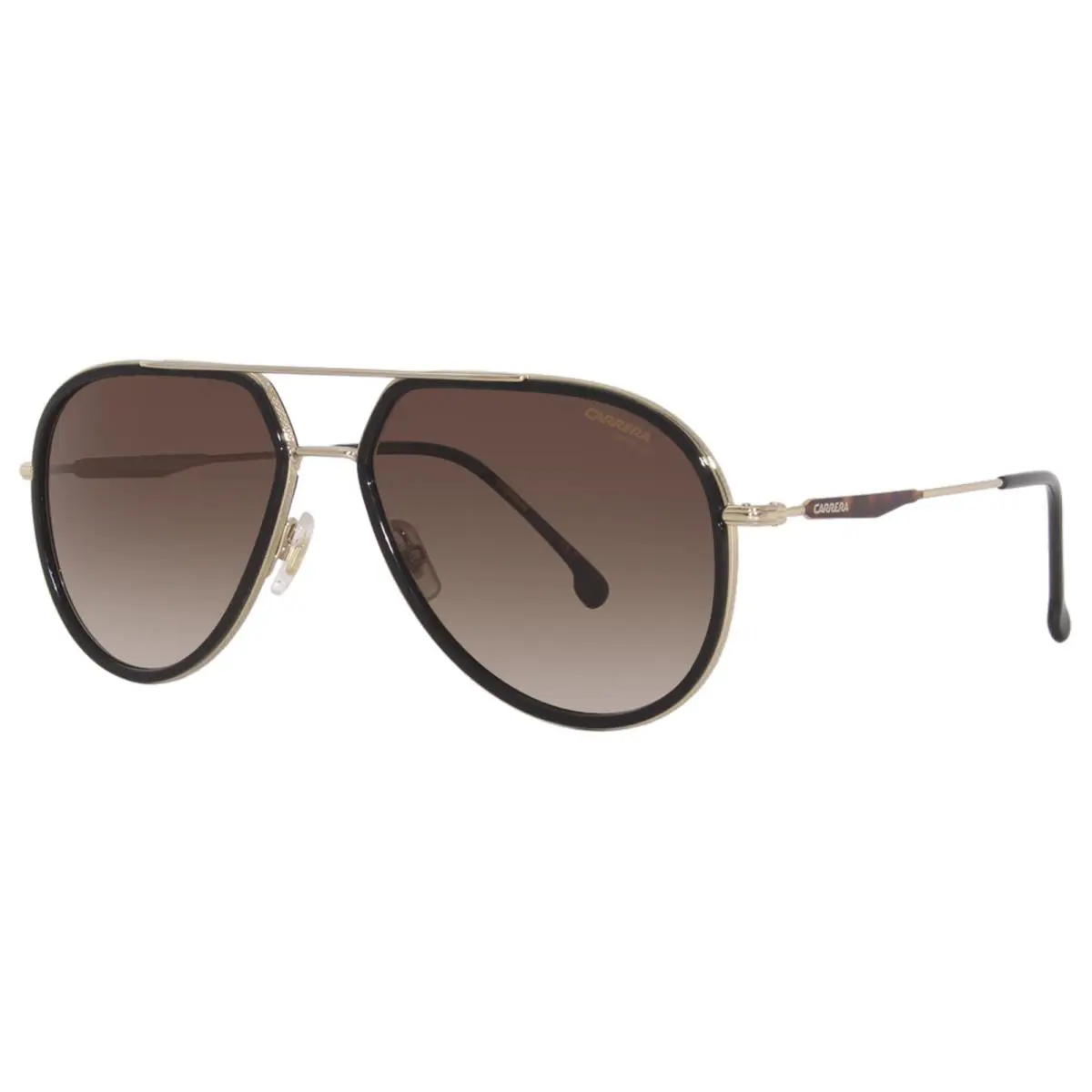 Carrera 295/S 2M2HA Sunglasses Black/gold/brown Gradient Lenses Pilot Shape 58mm - Frame: Black, Lens: Brown