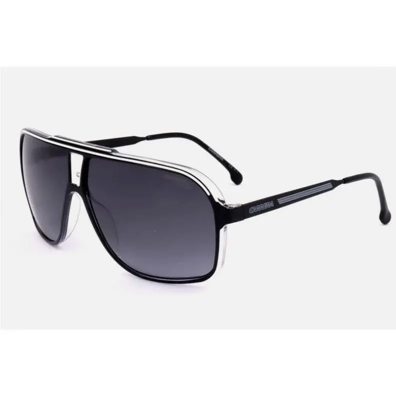Carrera Grand Prix 3 080S 9O Sunglasses Black White Frame Grey Shaded Lens 64mm