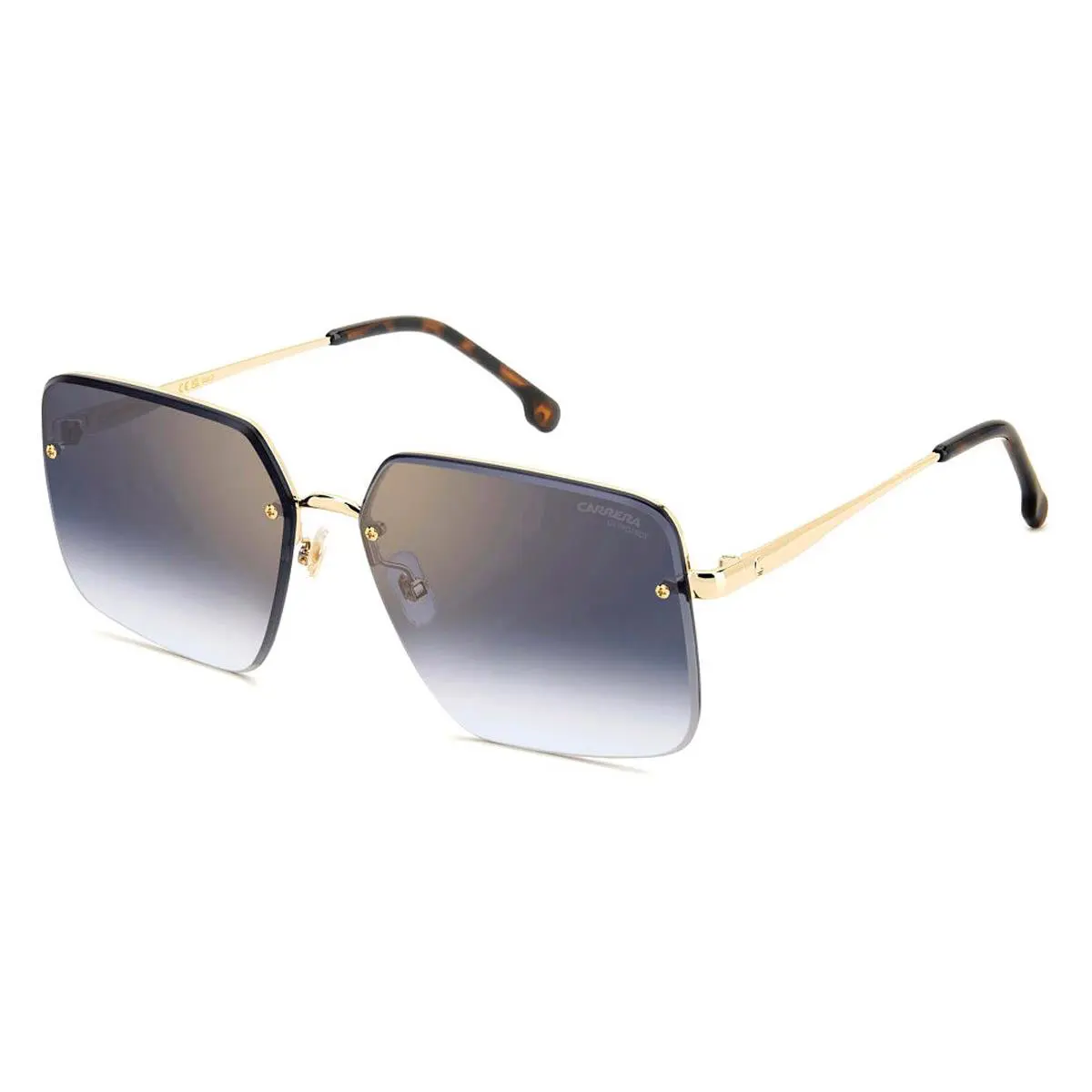 Carrera 3044/S Sunglasses Female Gold Brown Havana 61mm - Frame: Gold Brown Havana, Lens: Blue Shaded Gold Mirrored