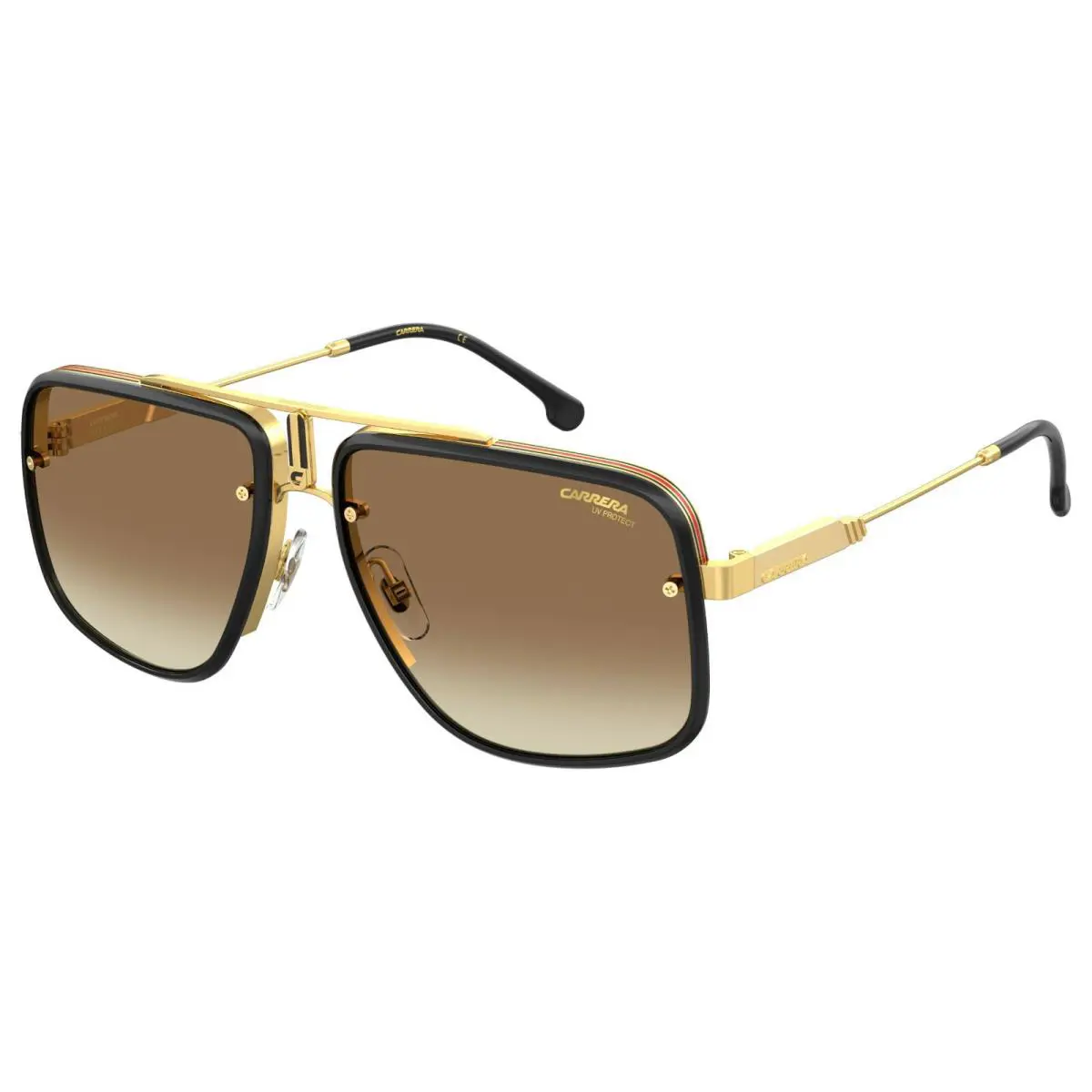 Carrera Glory II 001 86 Yellow Gold Black Brown Lens Special Edition Sunglasses