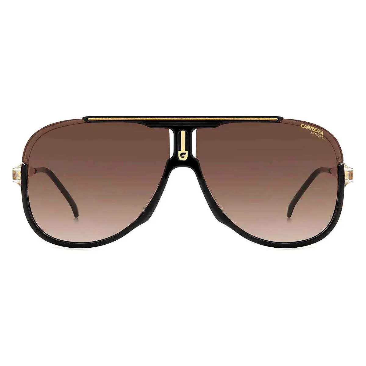 Carrera Car Sunglasses Men Black Gold / Brown Gradient 64mm