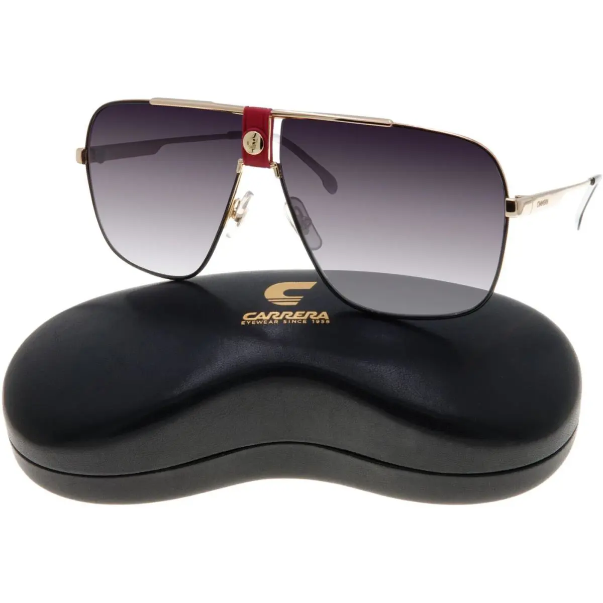 Carrera Navigator Sunglasses Carrera 1018/S Y11/9O Black Gold w Gradient Lens