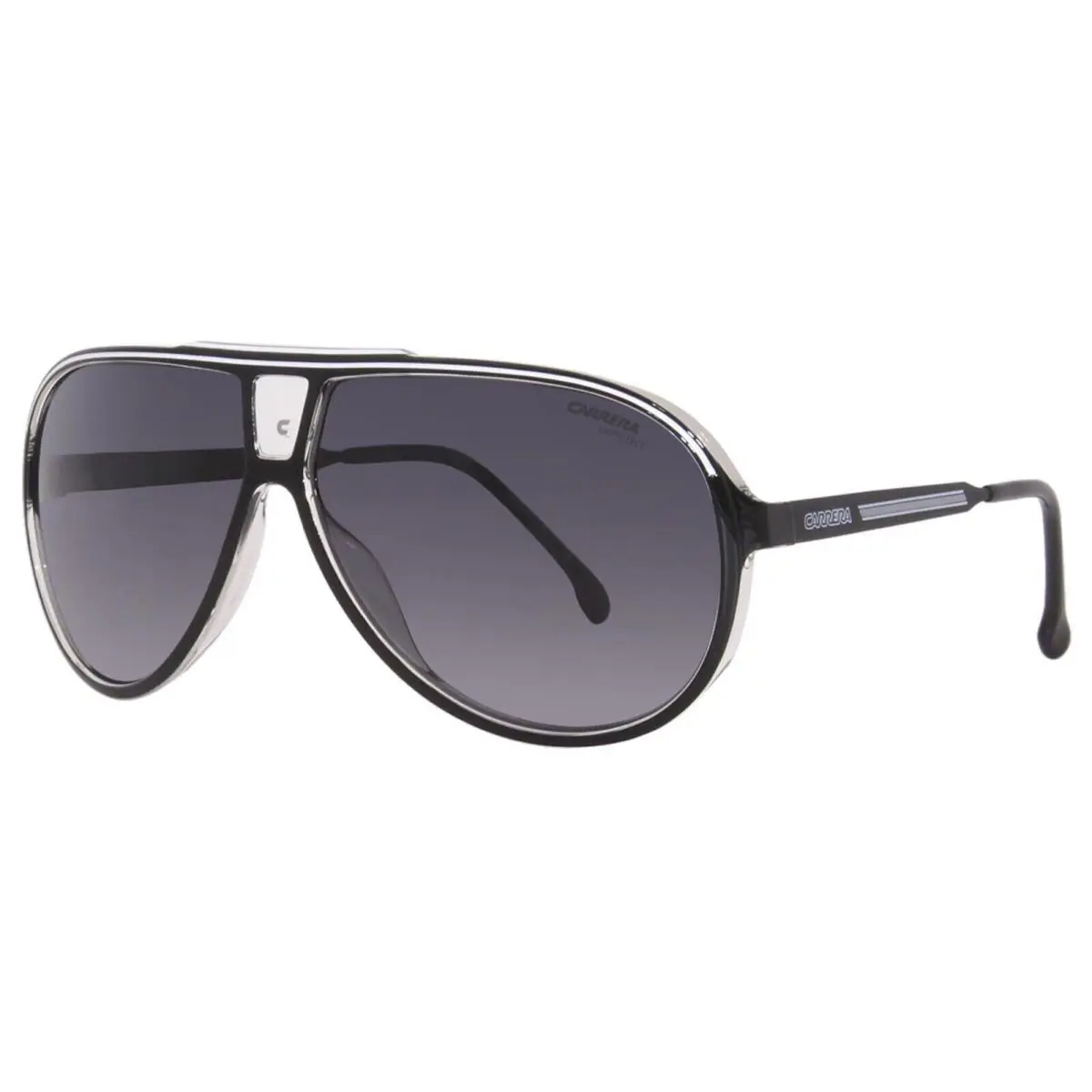 Carrera 1050/S 80S Black Grey Gradient Pilot Unisex Sunglasses 63mm Big