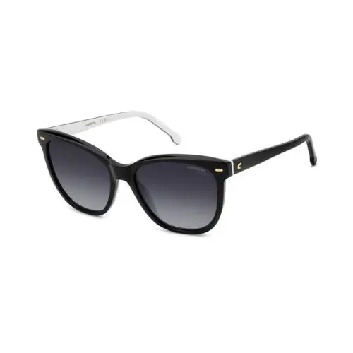 Carrera 3043/S 80S/90 Black/white/dark Grey Shaded Cat Eye Women`s Sunglasses