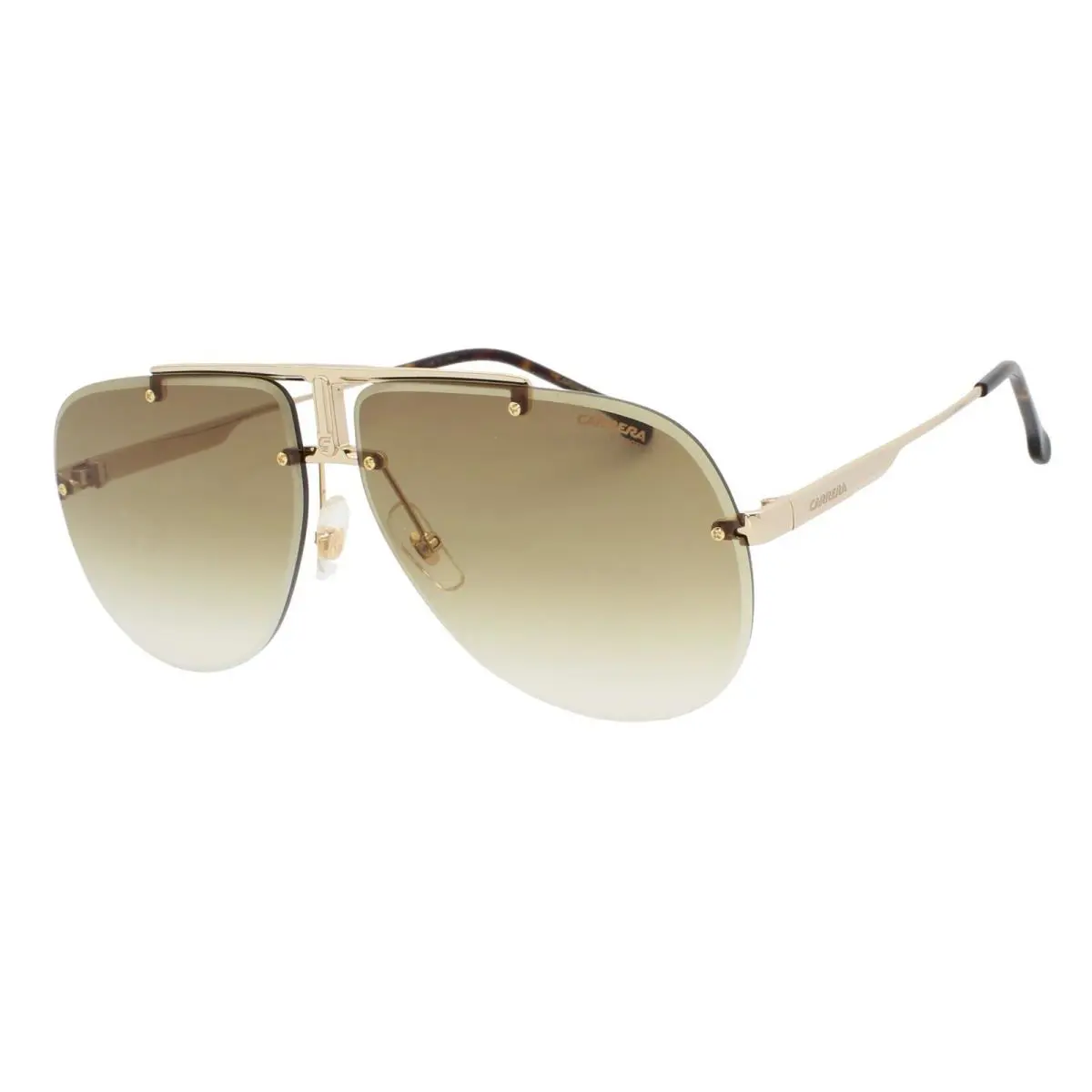 1052/S 06J Gold Brown Gradient Men`s Rimless Sunglasses 65-12-145 W/case by Carrera