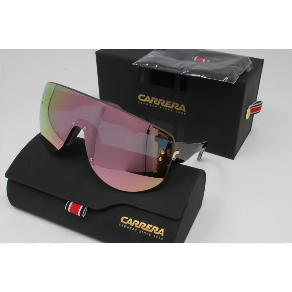 Carrera Shield Sunglasses Unisex Rose Gold 99mm Flaglab12 000 Plastic Frame