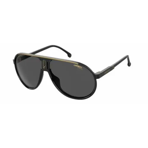 Carrera Champion 65 0807/IR Black/gray Unisex Aviator Sunglasses - Frame: Black, Lens: Gray