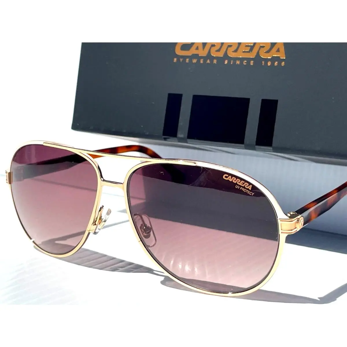 Carrera Shiny Gold Tortoise Frame Bronze Lens Sunglass 1051/S Y3RHA