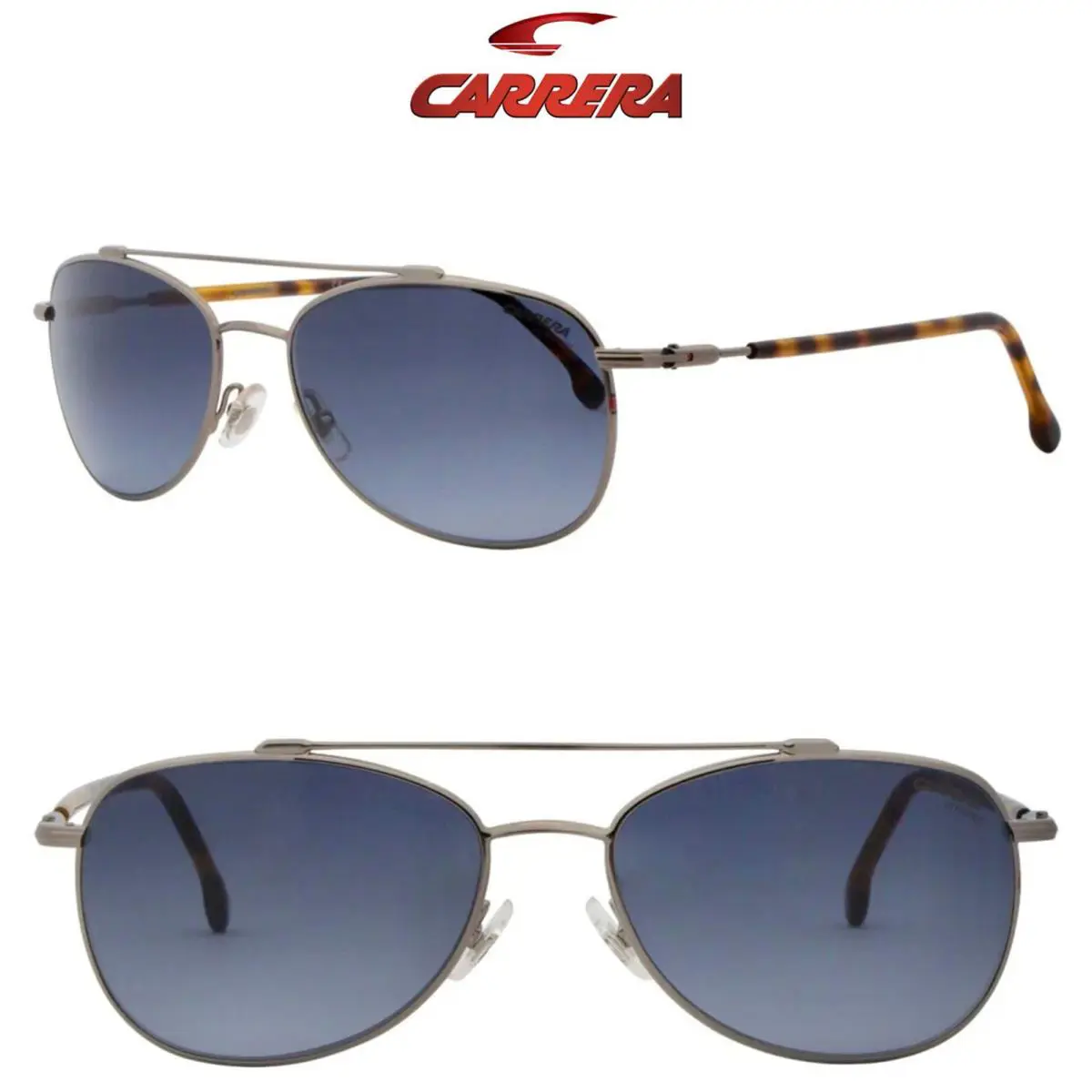 Carrera CA224/S 6LB9O Ruthenium Grey Shaded Aviator SUNGLASSES.55 mm