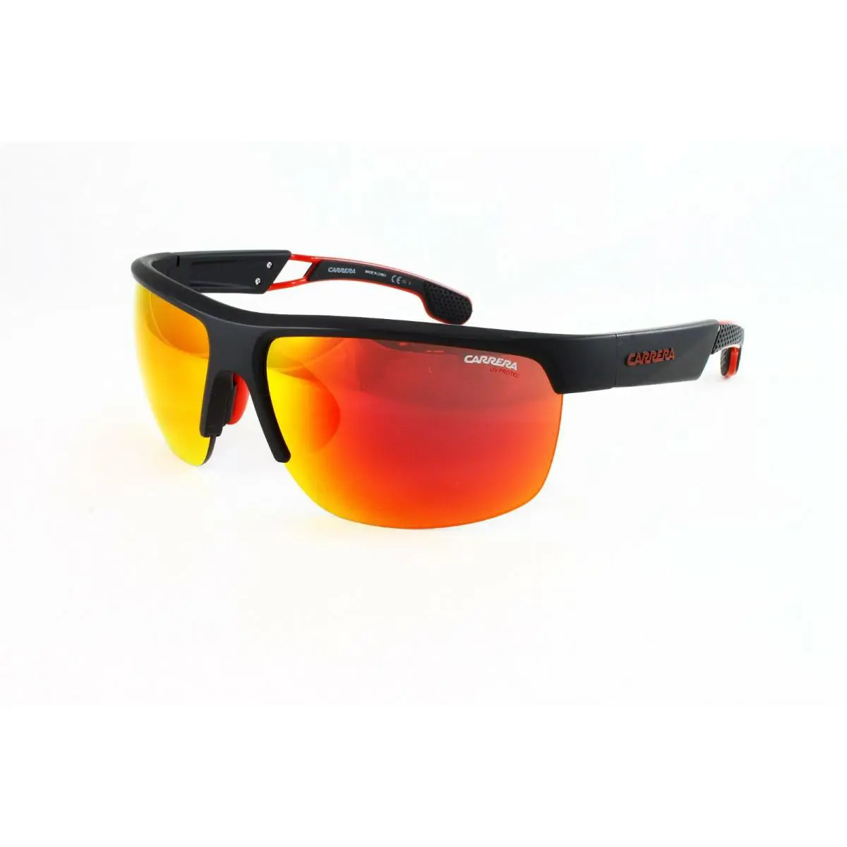 Carrera Sunglasses Men`s Plastic CA4005S 003 Matte Black Red Orange Mirror Lens