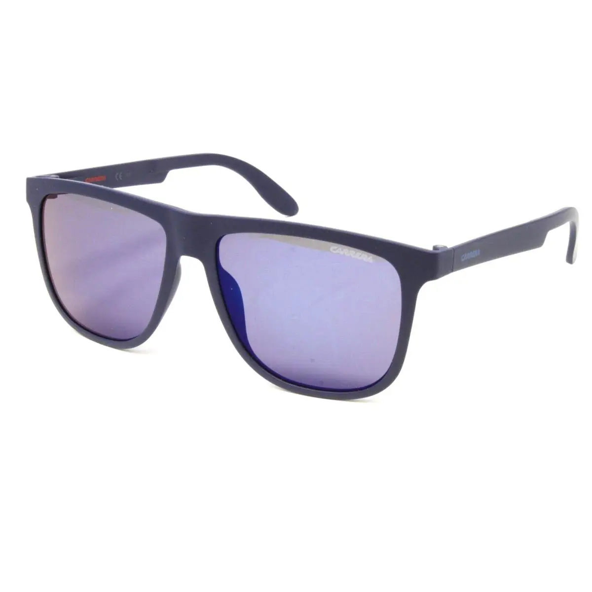 Carrera Sunglasses Men`s Square Plastic Matte Blue 57mm Blue Mirrored Lens