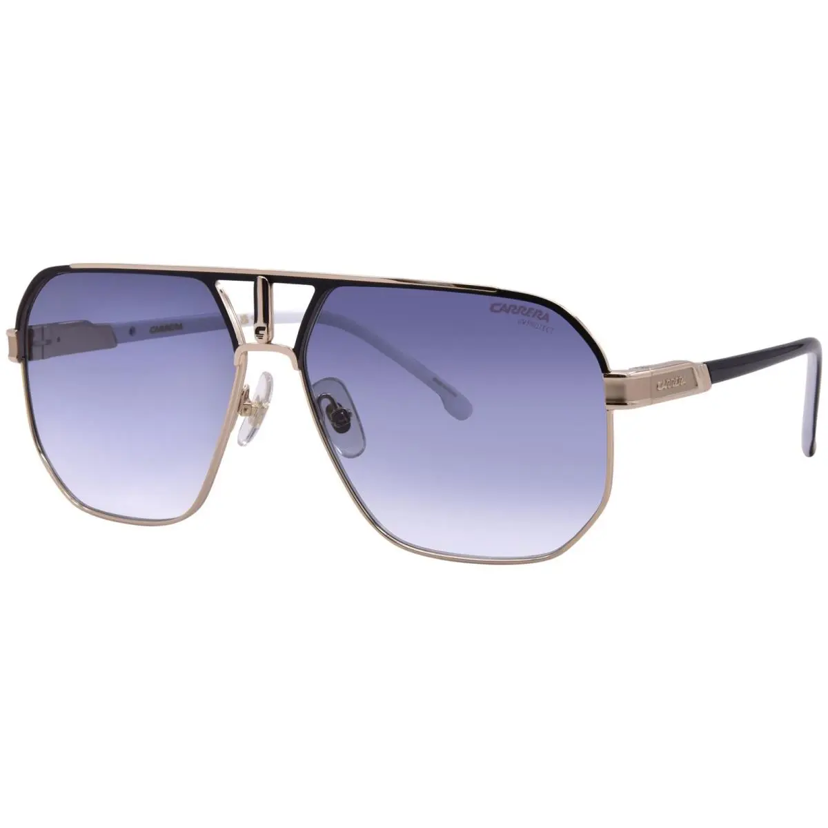 Carrera 1062/S 2M2 Sunglasses Men`s Black/gold/blue Gradient Square Shape 62mm