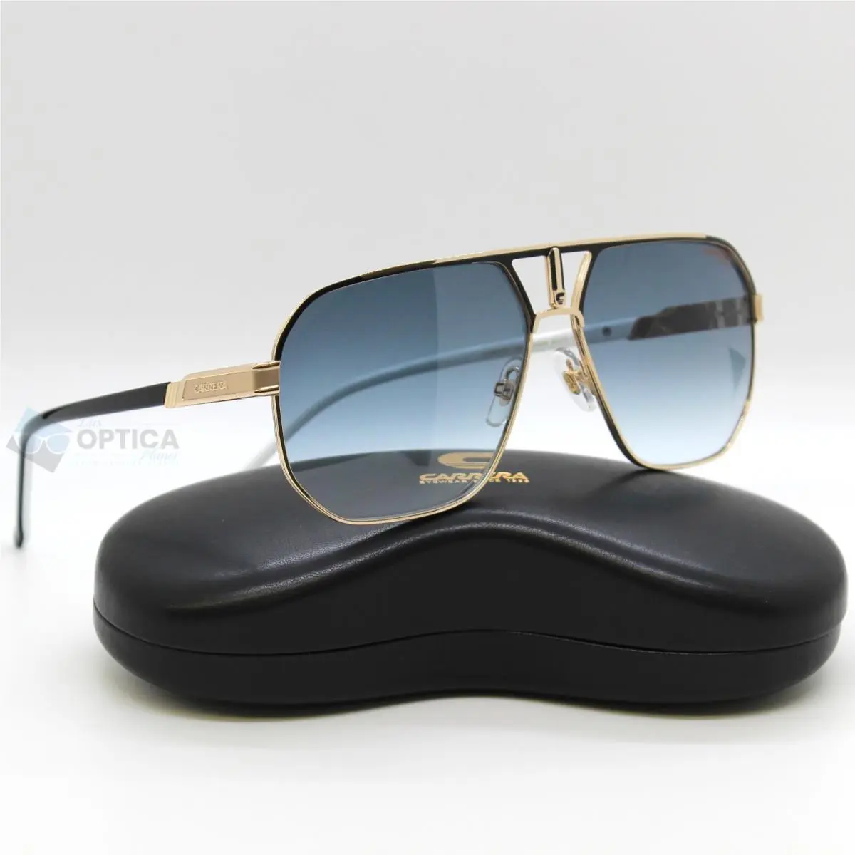 Carrera 1062/S Sunglasses Metal Navigator Black Gold Frame / Blue - 2M2 62mm