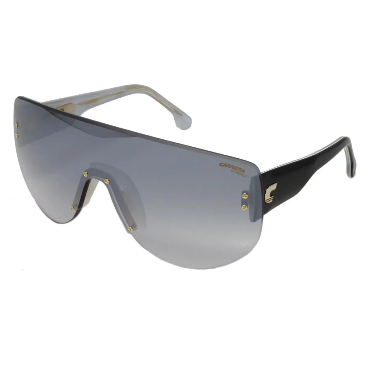Carrera Shield Sunglasses Unisex Silver Black 99mm Flaglab12-79D Plastic Frame