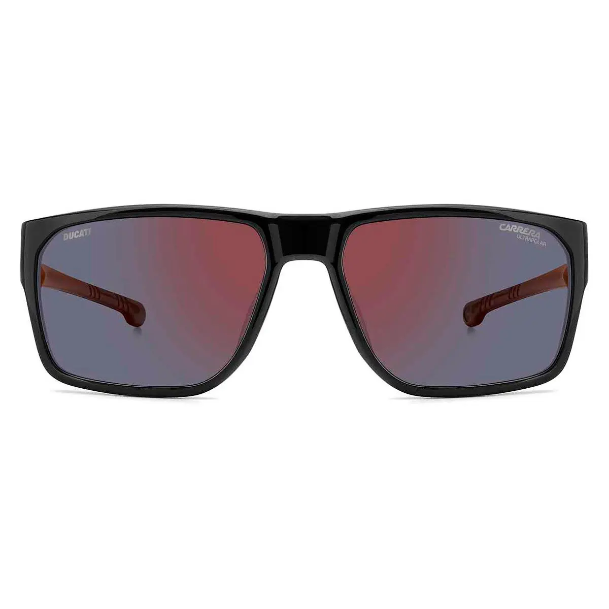 Carrera Carduc 029/S Sunglasses Men Black 59mm - Frame: Black, Lens: Red Mirrored Polarized High Contrast