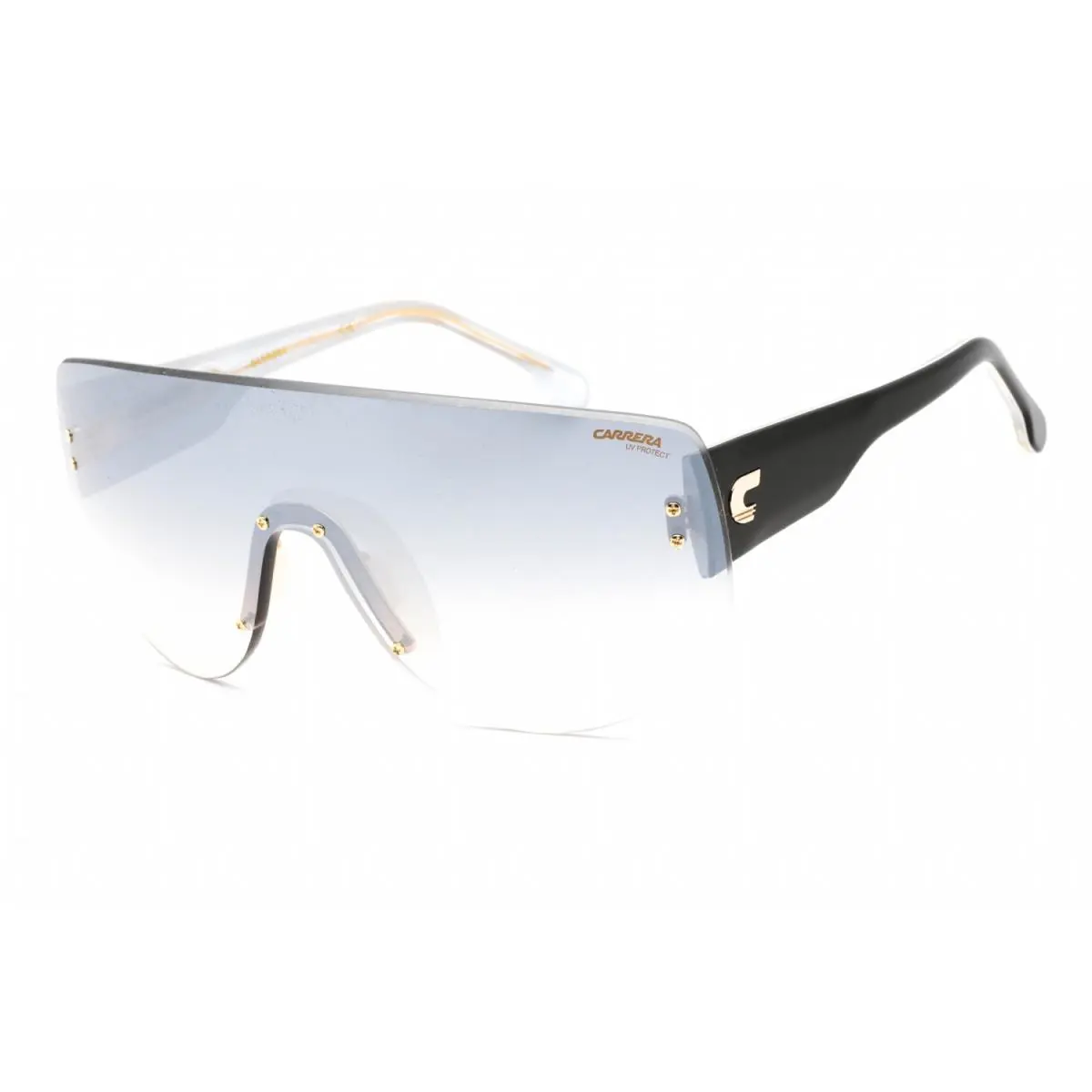 Carrera Flaglab 12 79D IC Sunglasses Silver Black Frame Gray Lenses 99mm