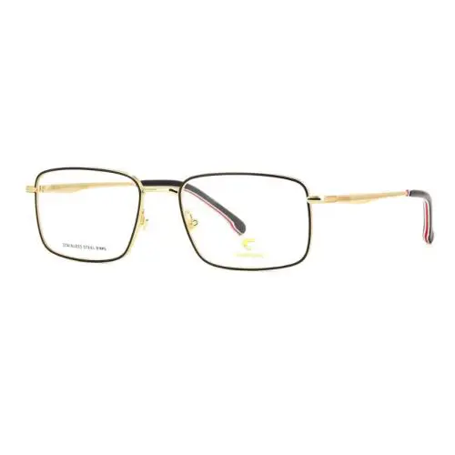 Carrera 343 0RHL Gold Black Rectangular Men`s Eyeglasses - Frame: Gold Black, Lens: Clear