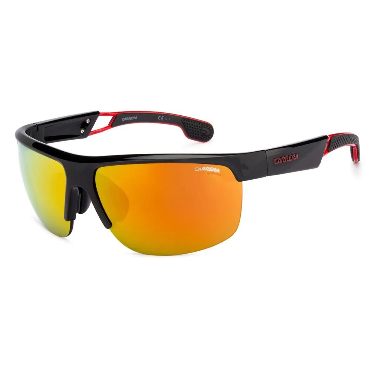 Carrera 4005/s 807 Shiny Black Red Half Rim 65mm Unisex Wrap Big Sunglasses