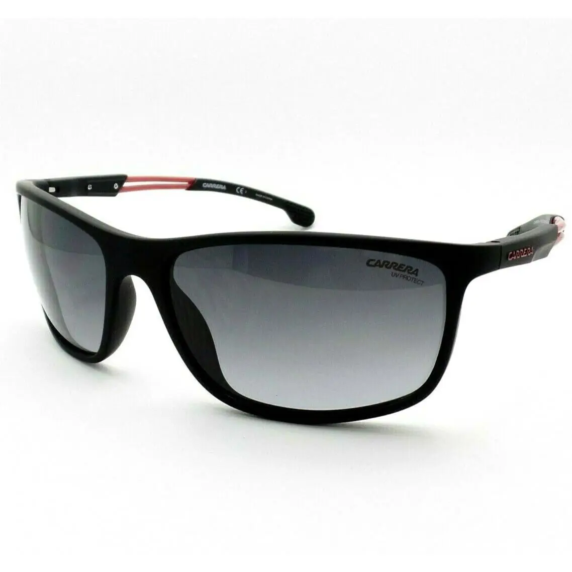 Carrera 4013 0039O Matte Black Red Grey Fade UV Sunglasses