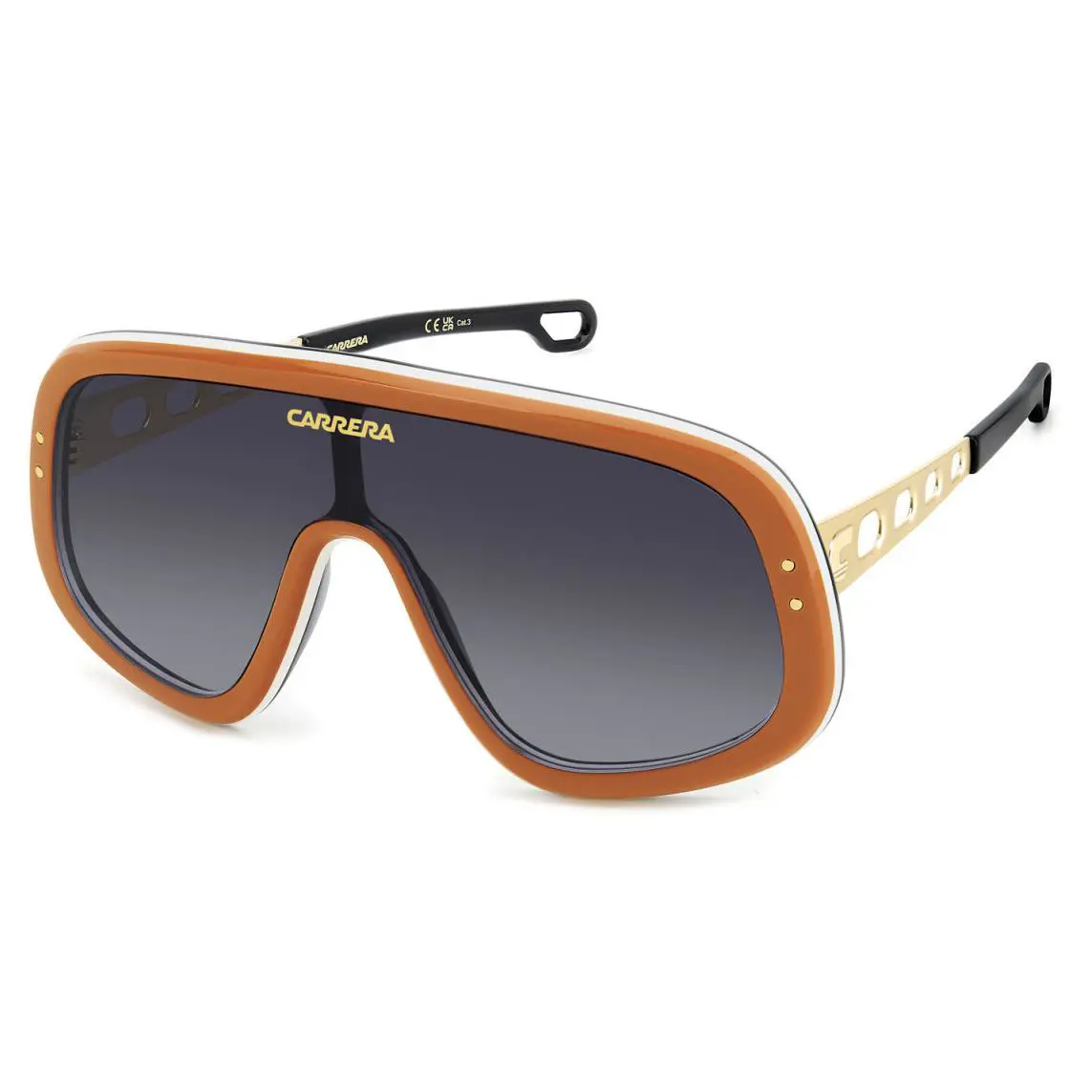 Carrera Flaglab 17 C3E 9O Orange Gold/dark Grey Shaded Mask Men`s Sunglasses