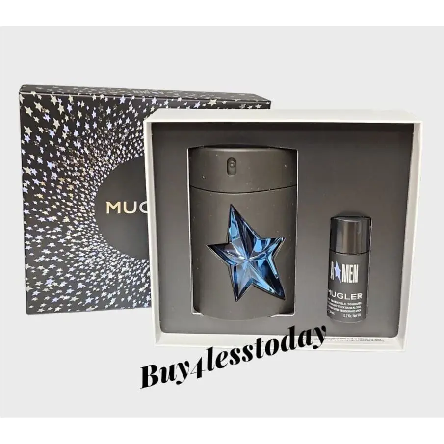 Angel Amen  Gift Set 3.4oz Edt Refillable Rubber Spray + Deo Stick by Mugler
