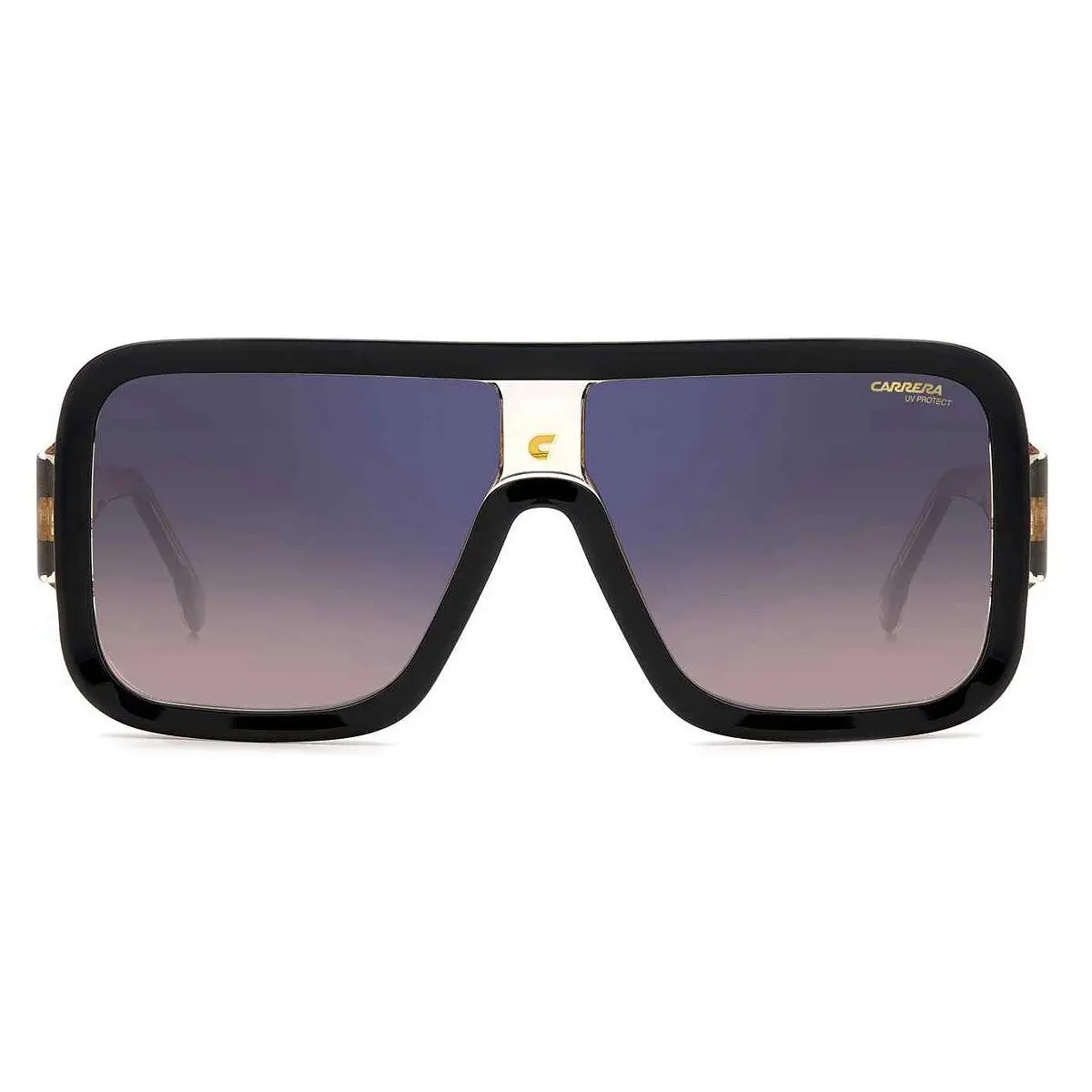 Carrera Flaglab 14 Sunglasses Black Beige Brown Shaded Blue Mirrored 62mm - Frame: Black Beige / Brown Shaded Blue Mirrored, Lens: Brown Shaded Blue Mirrored