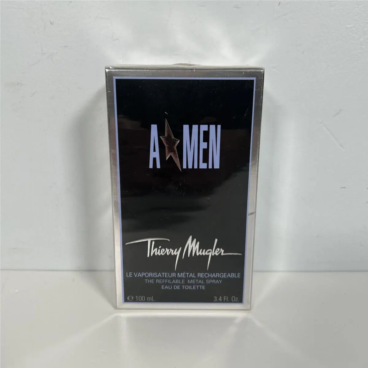 A Men Metal Box by Thierry  by Men Edt 3.4 FL OZ / 100ML Natural Spray by Mugler