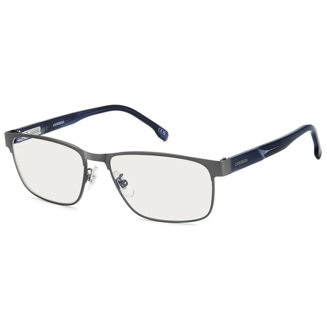 Carrera C Flex 06/G R80 Matte Dark Ruth/blue Mirror Rectangular Men`s Eyeglasses - Frame: Matte dark ruthenium, Lens: Blue Mirror