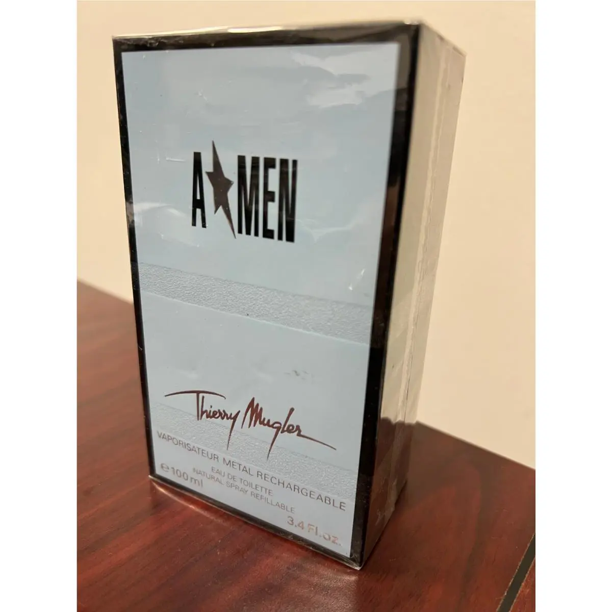 A Men Thierry  3.4 oz / 100 ML Metal Rechargeable Case Edt Spray by Mugler