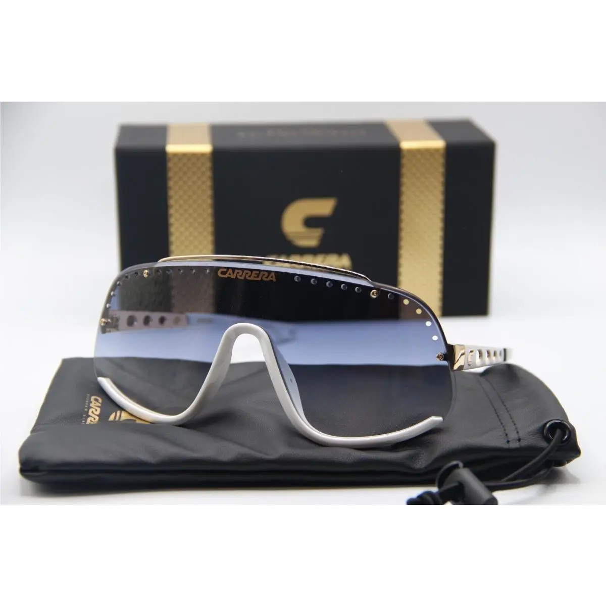 Carrera Flaglab 16 KY21V White Gold Sunglasses W/case 99-01